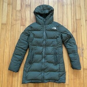 The North Face Womens Medium Olive Green Metropolis Down Parka Jacket NF0A3XAV